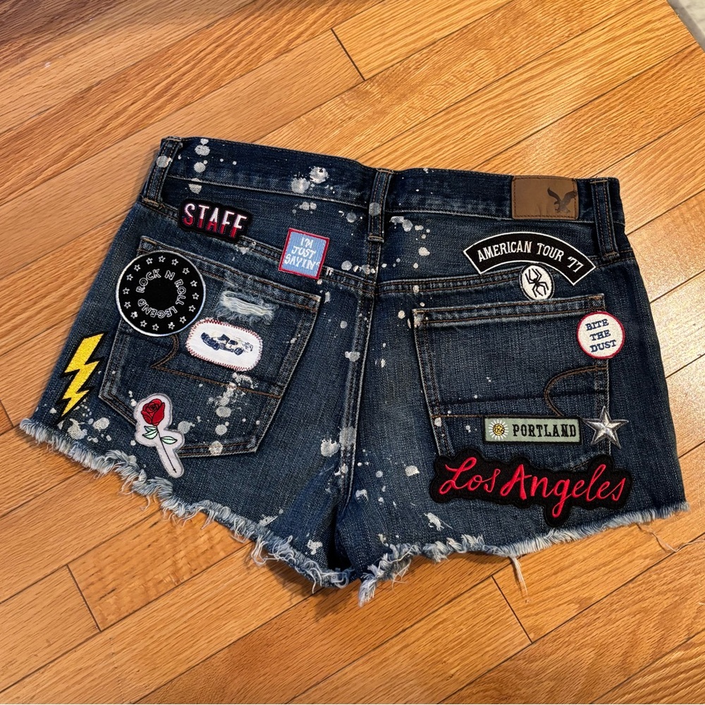American Eagle Limited Edition Denim Patch Shorts - image 5